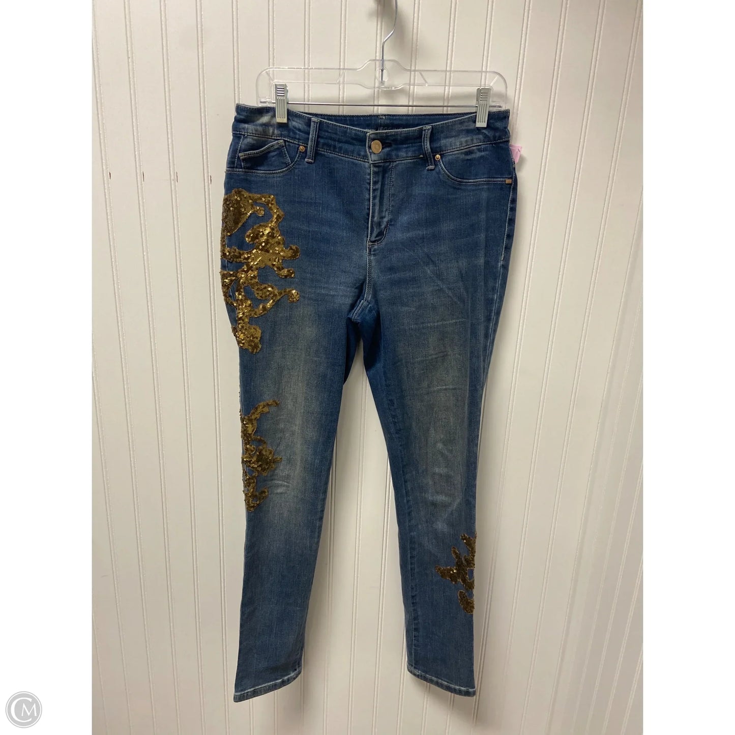 Jeans Cropped By Chicos In Blue Denim, Size: 4