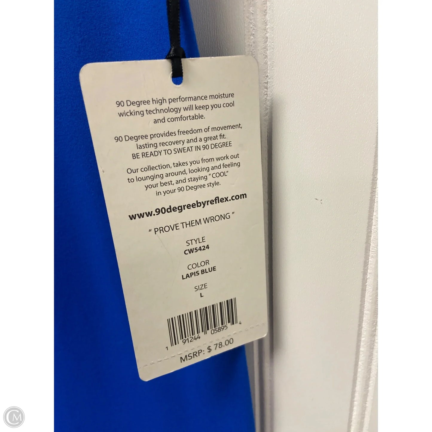 Athletic Leggings Capris By 90 Degrees By Reflex In Blue, Size: L