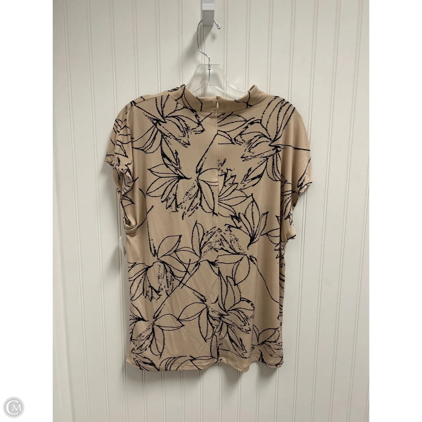 Top Short Sleeve By Calvin Klein In Beige, Size: Xl