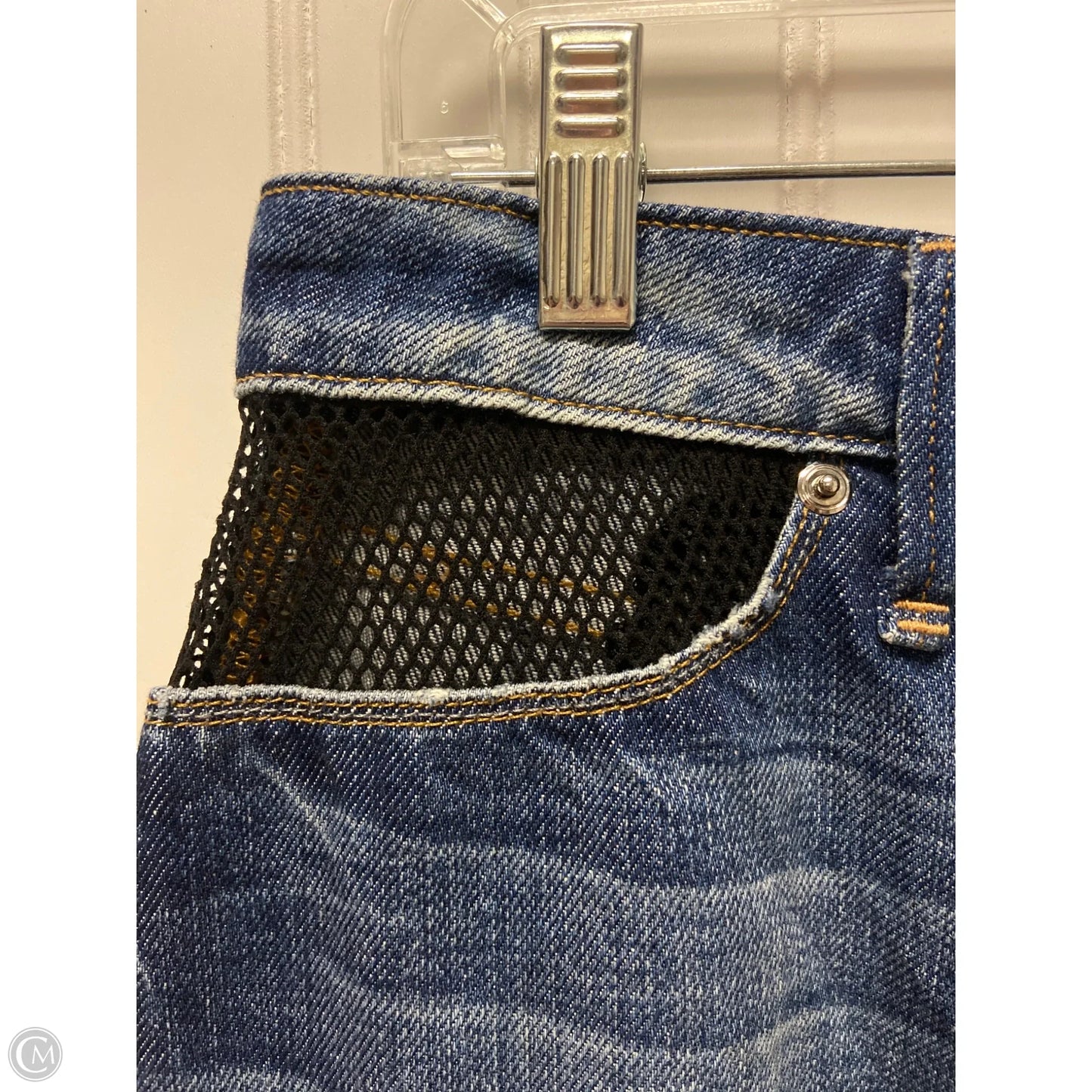 Skirt Mini & Short By Good American In Blue Denim, Size: 4