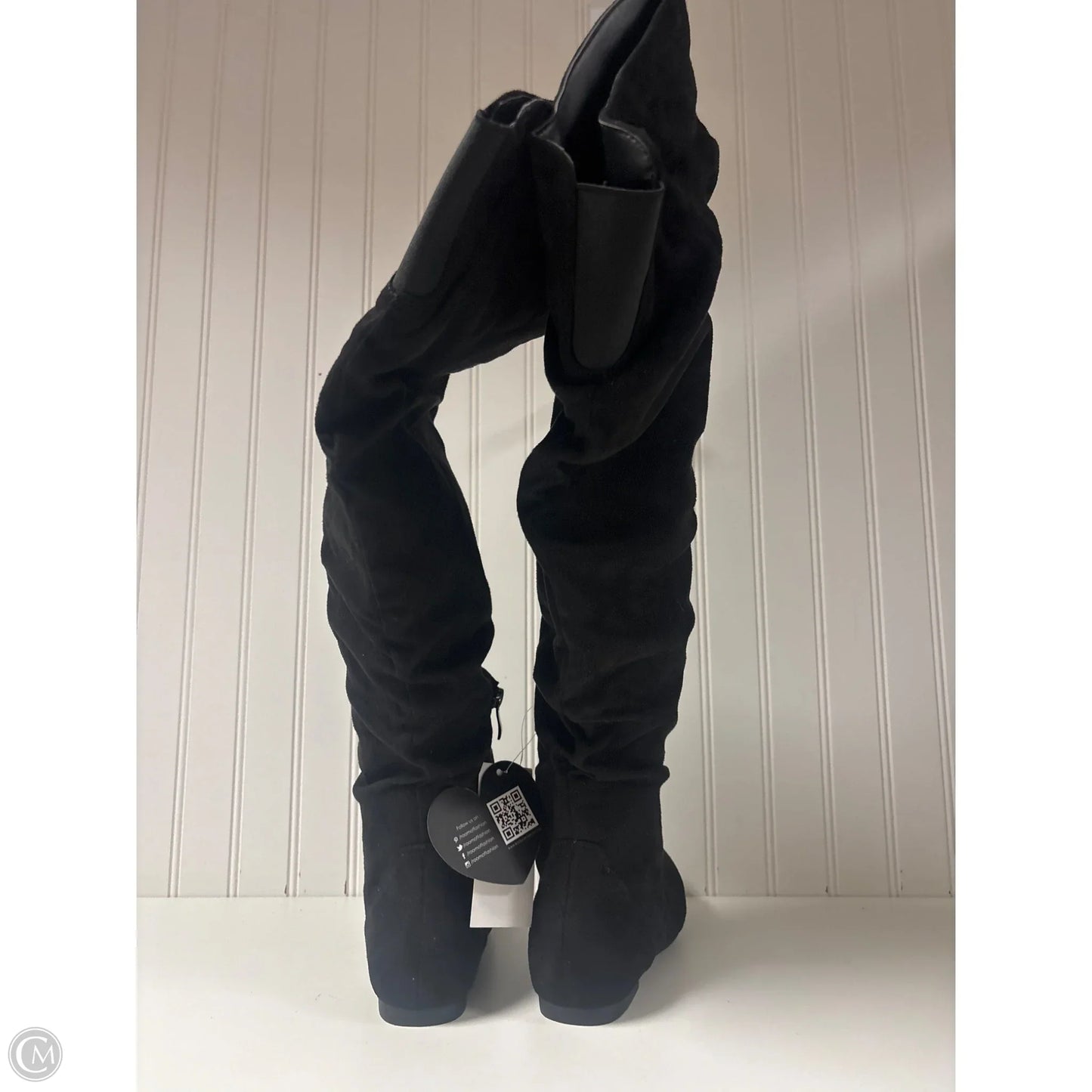 Boots Knee Flats By Clothes Mentor In Black, Size: 8.5