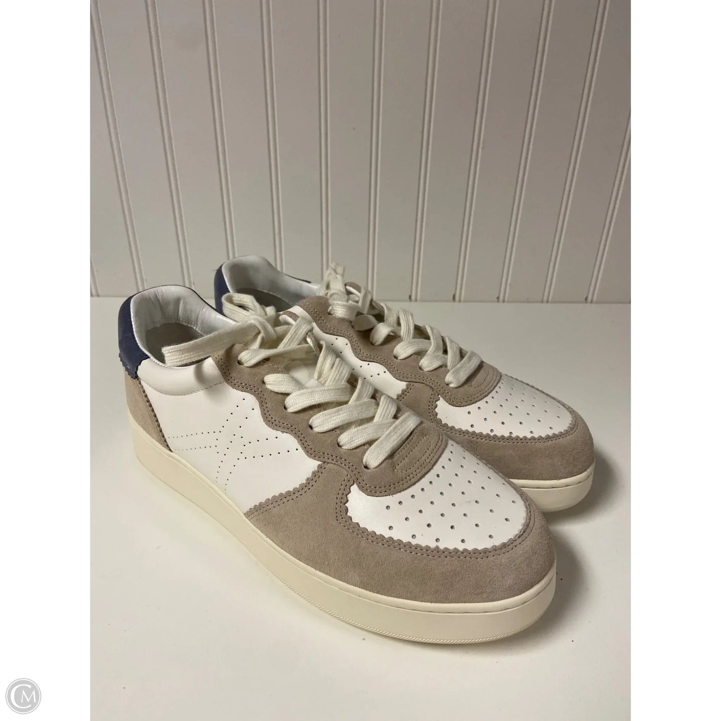 Shoes Sneakers By Veronica Beard In Tan & White, Size: 10.5