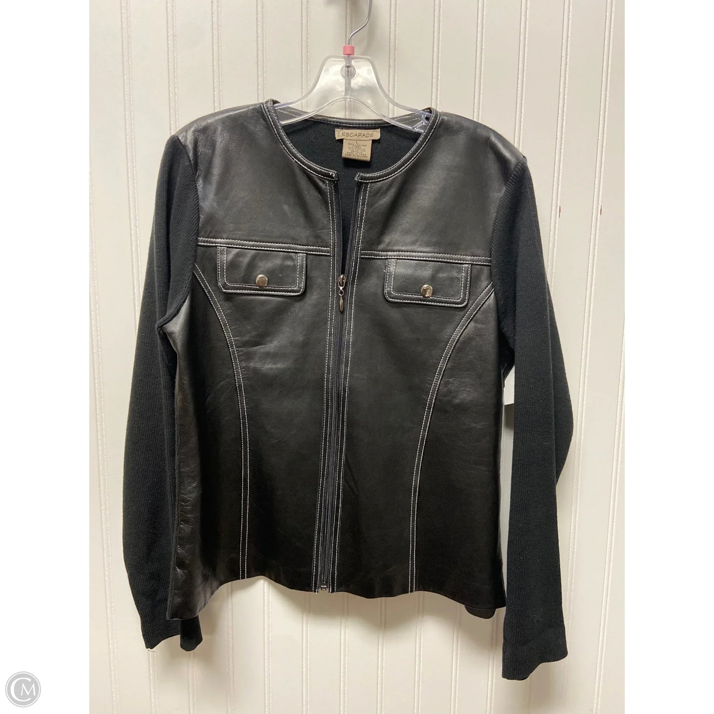 Jacket Leather By Cmc In Black, Size: L