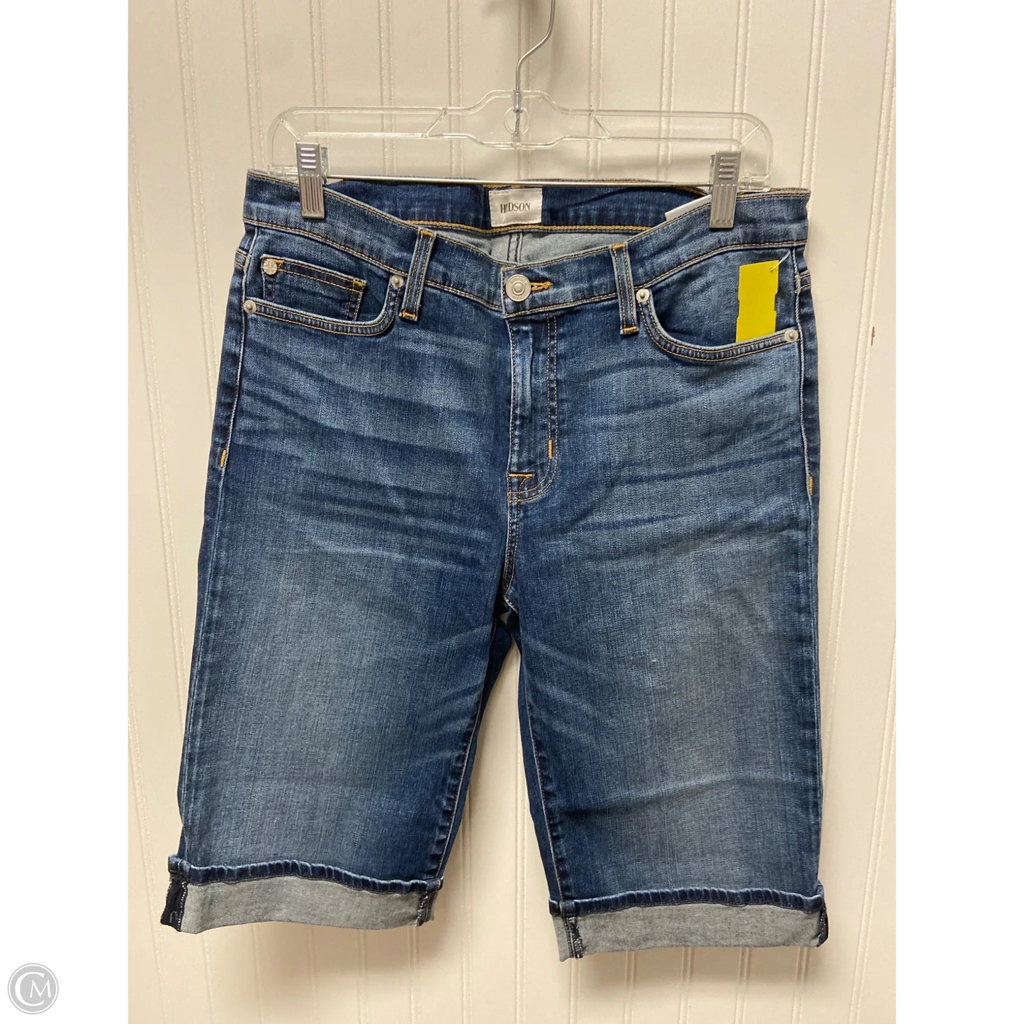 Jeans Cropped By Hudson In Blue Denim, Size: 12