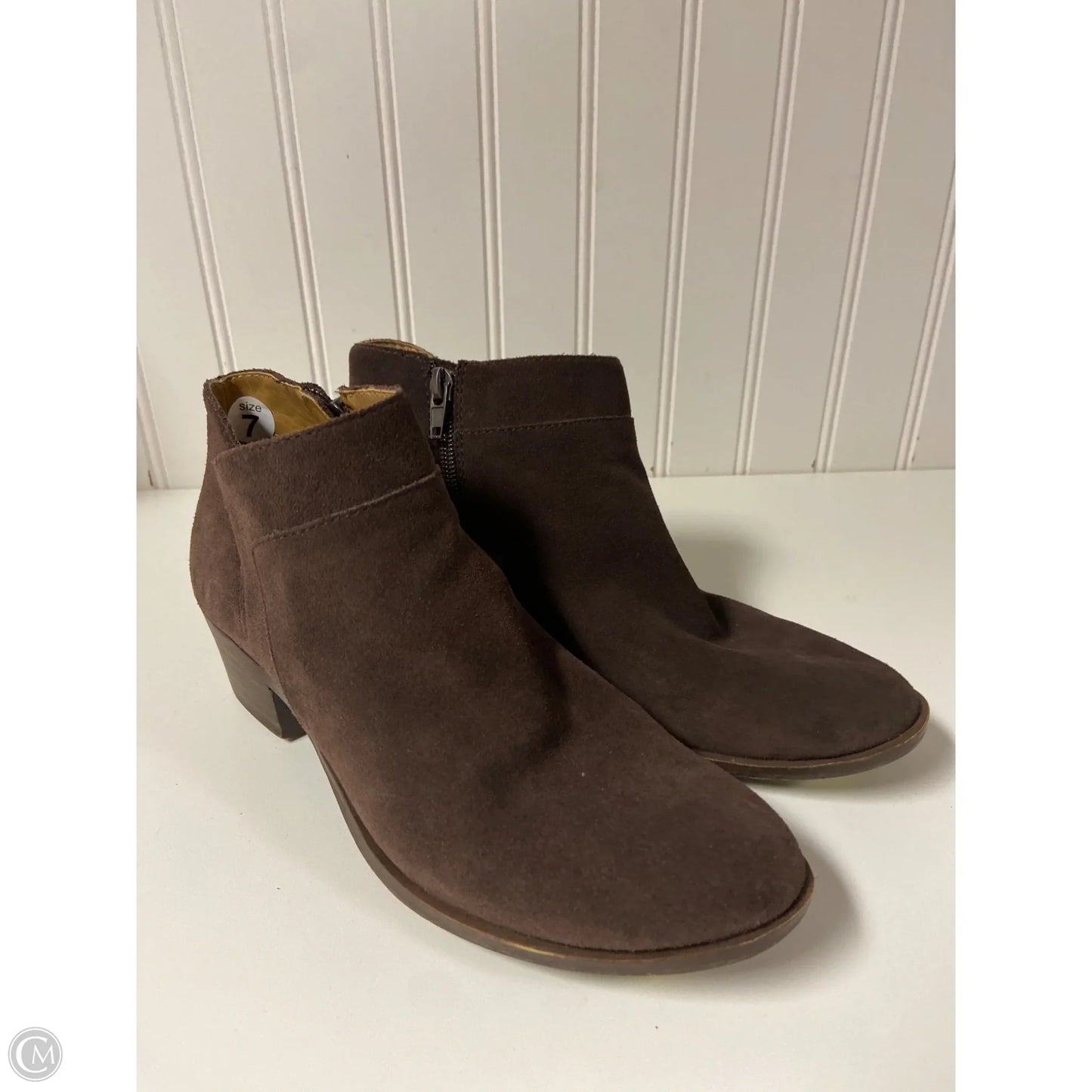 Boots Ankle Heels By Lucky Brand In Brown, Size: 7