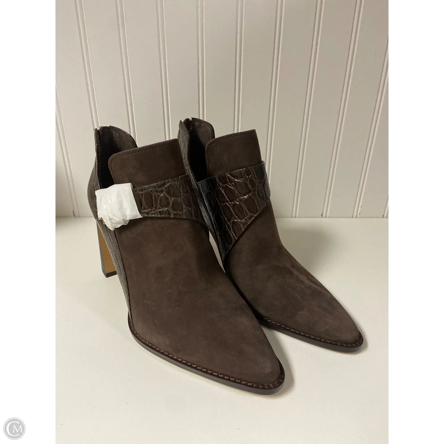 Boots Ankle Heels By Vince Camuto In Brown, Size: 9.5