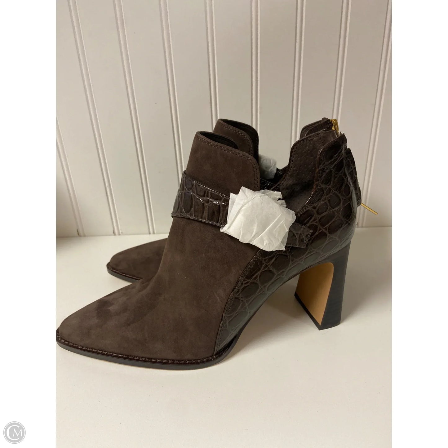 Boots Ankle Heels By Vince Camuto In Brown, Size: 9.5