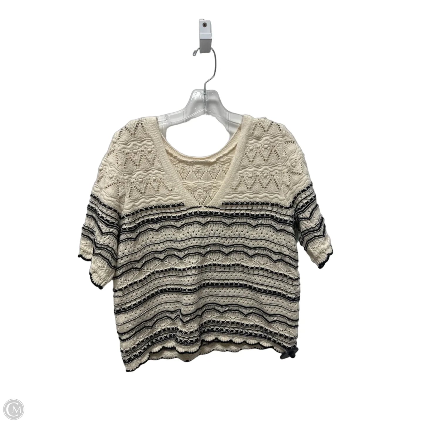 Sweater Short Sleeve By Vero Moda In Striped Pattern, Size: Xl
