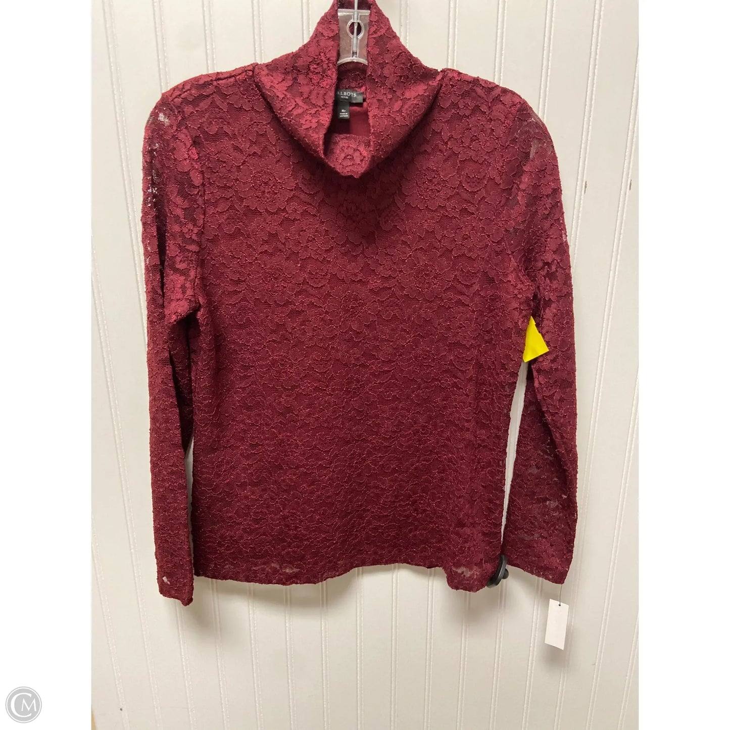 Top Long Sleeve By Talbots In Maroon, Size: Mp