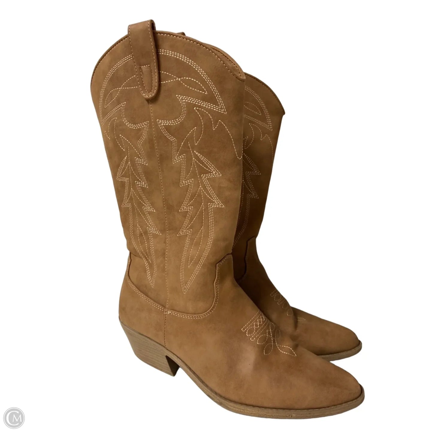 Boots Mid-calf Heels By No Boundaries In Brown, Size: 11