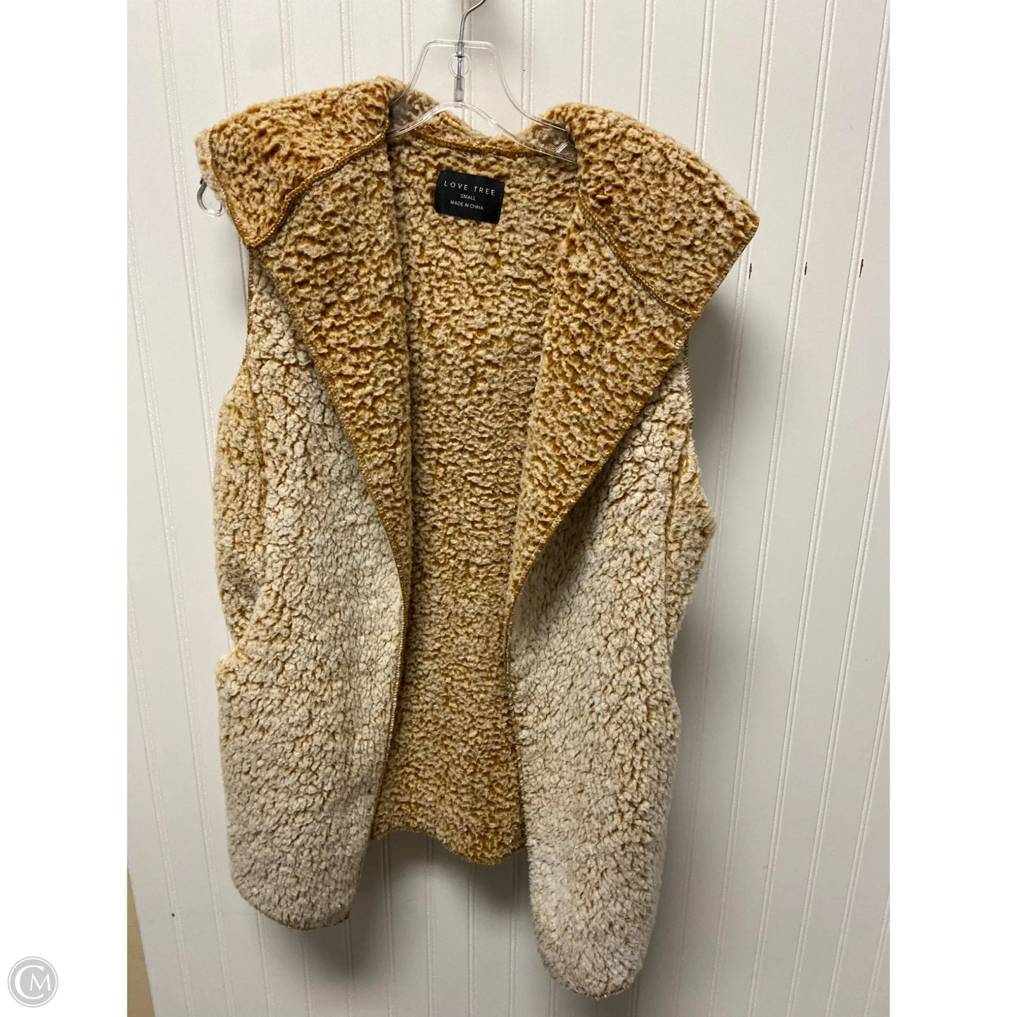 Vest Faux Fur & Sherpa By Love Tree In Tan, Size: S