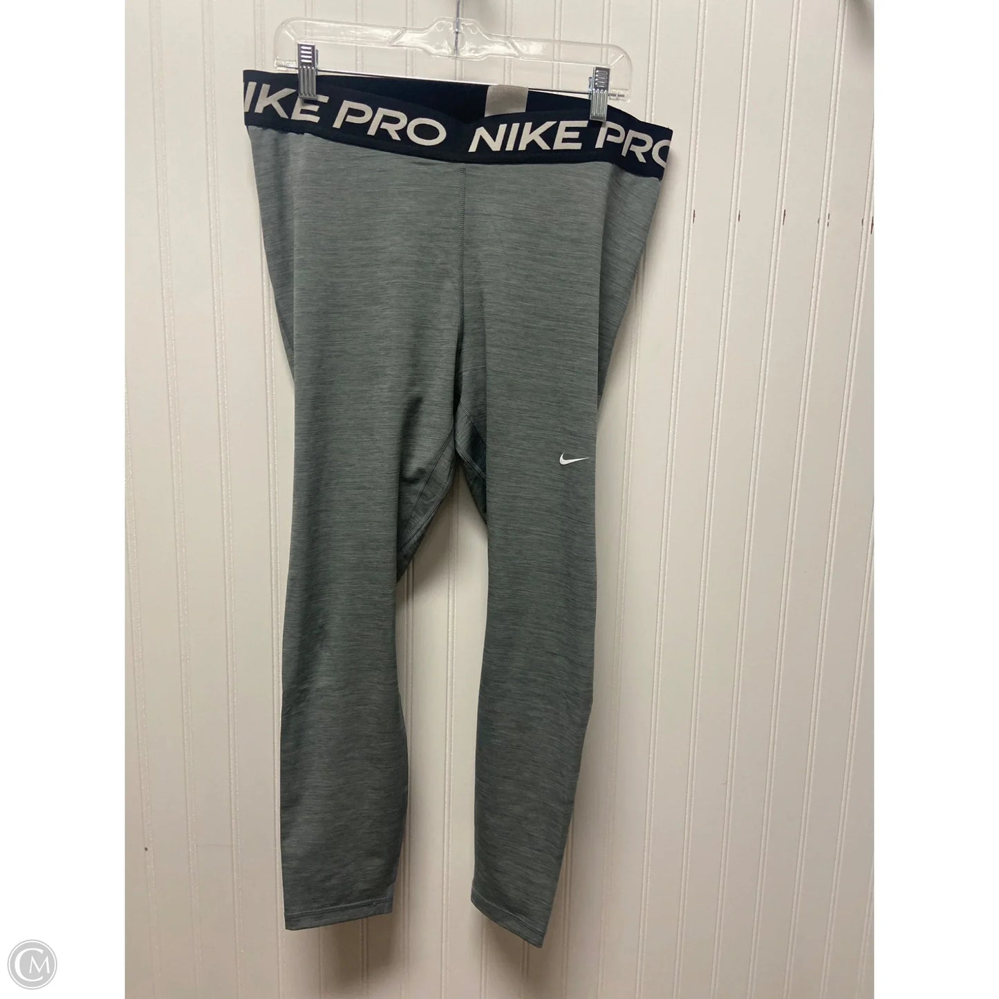 Athletic Leggings By Nike In Grey, Size: 1x