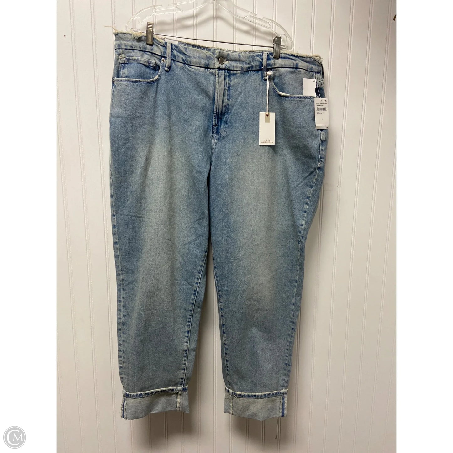 Jeans Straight By Good American In Blue Denim, Size: 16