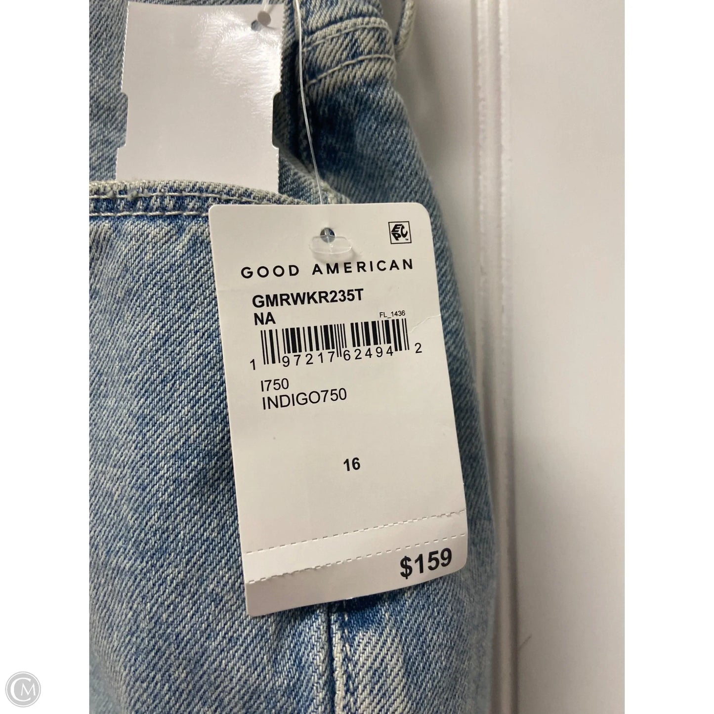 Jeans Straight By Good American In Blue Denim, Size: 16