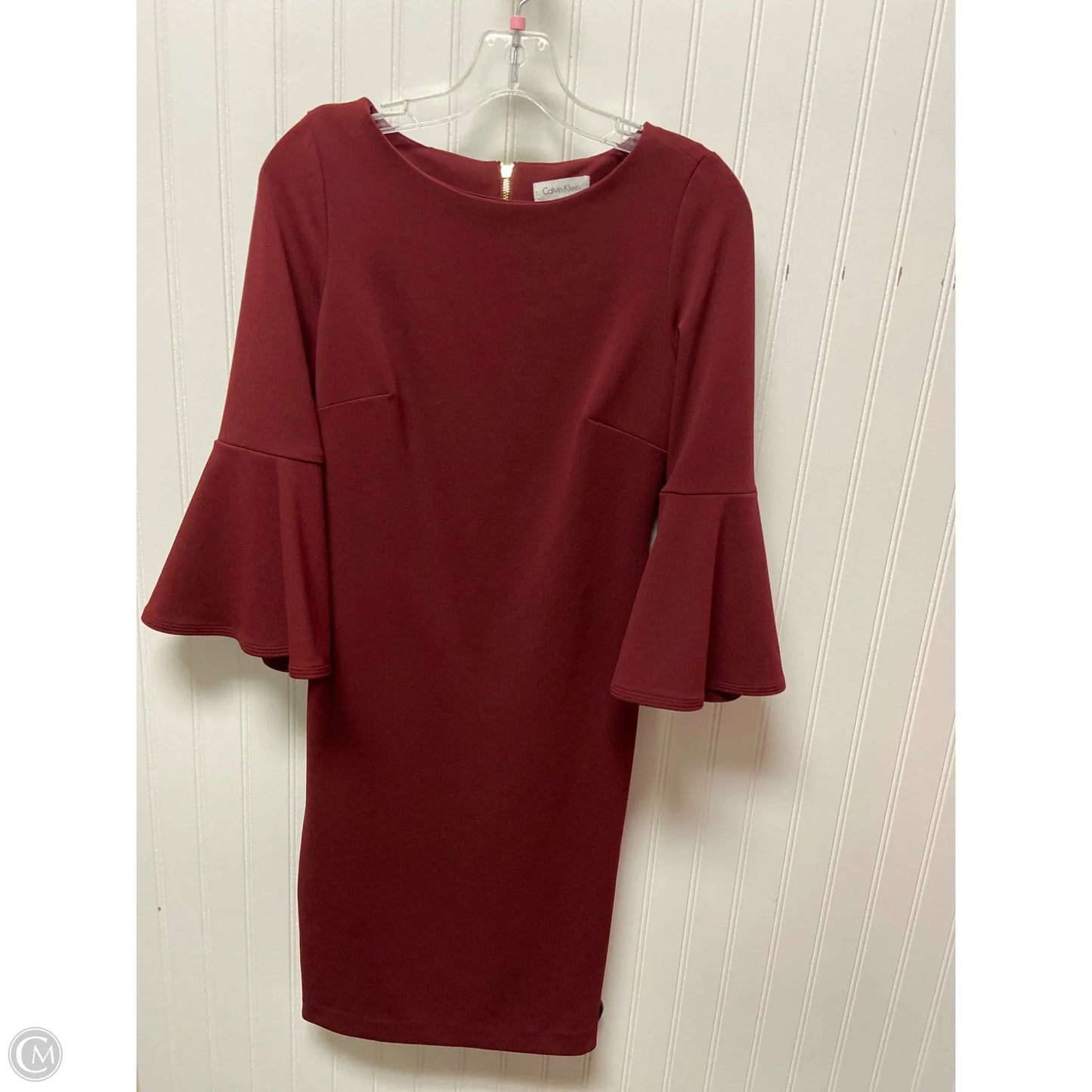 Dress Party Midi By Calvin Klein In Maroon, Size: Xs