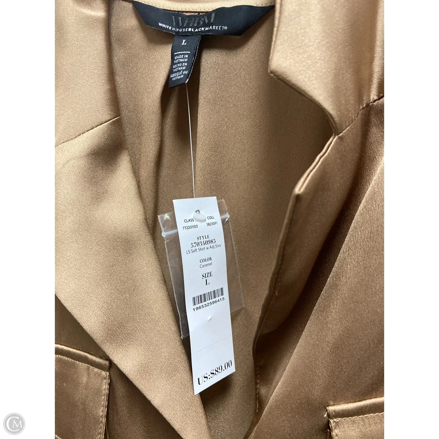 Top Long Sleeve By White House Black Market In Bronze, Size: L