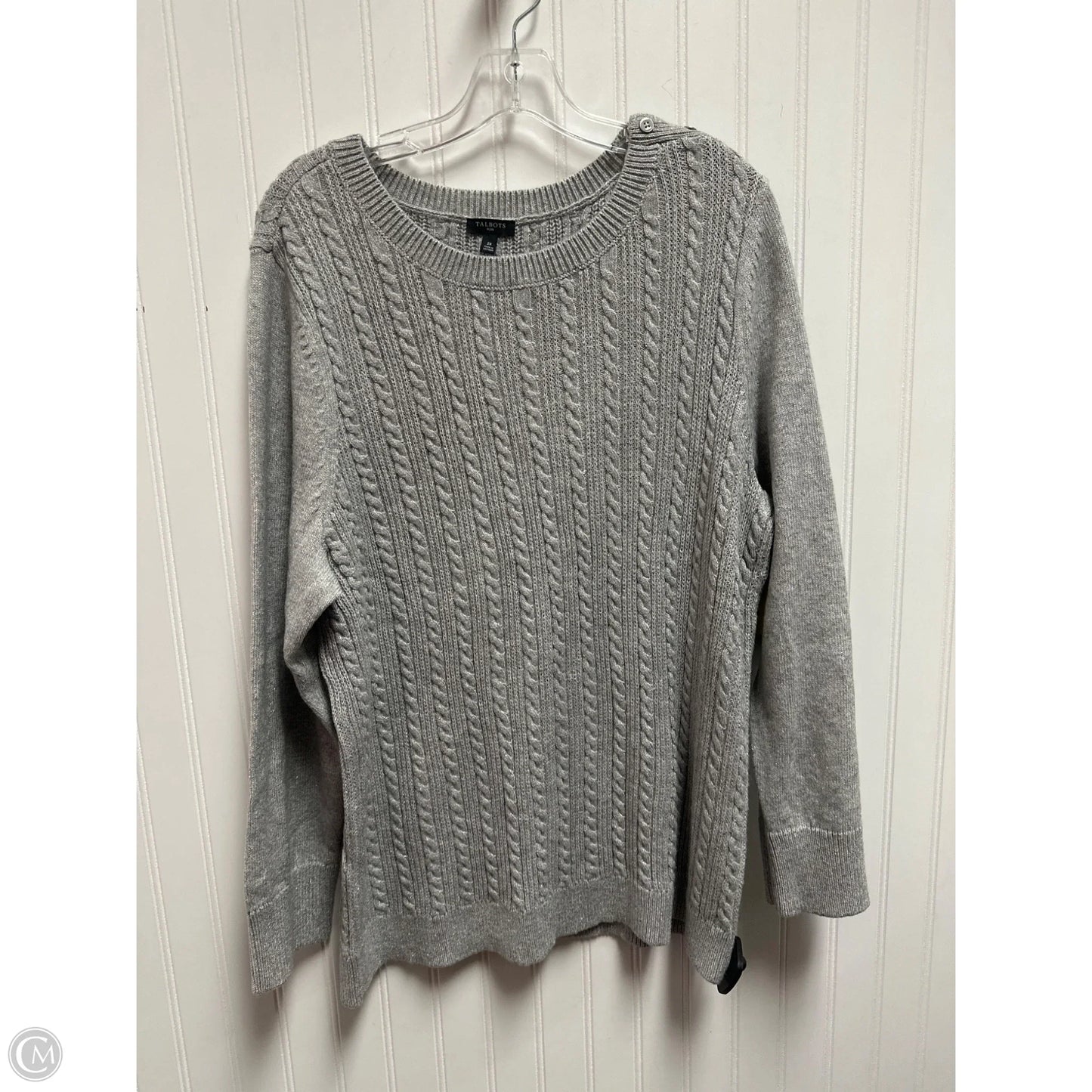 Sweater By Talbots In Grey, Size: 2x