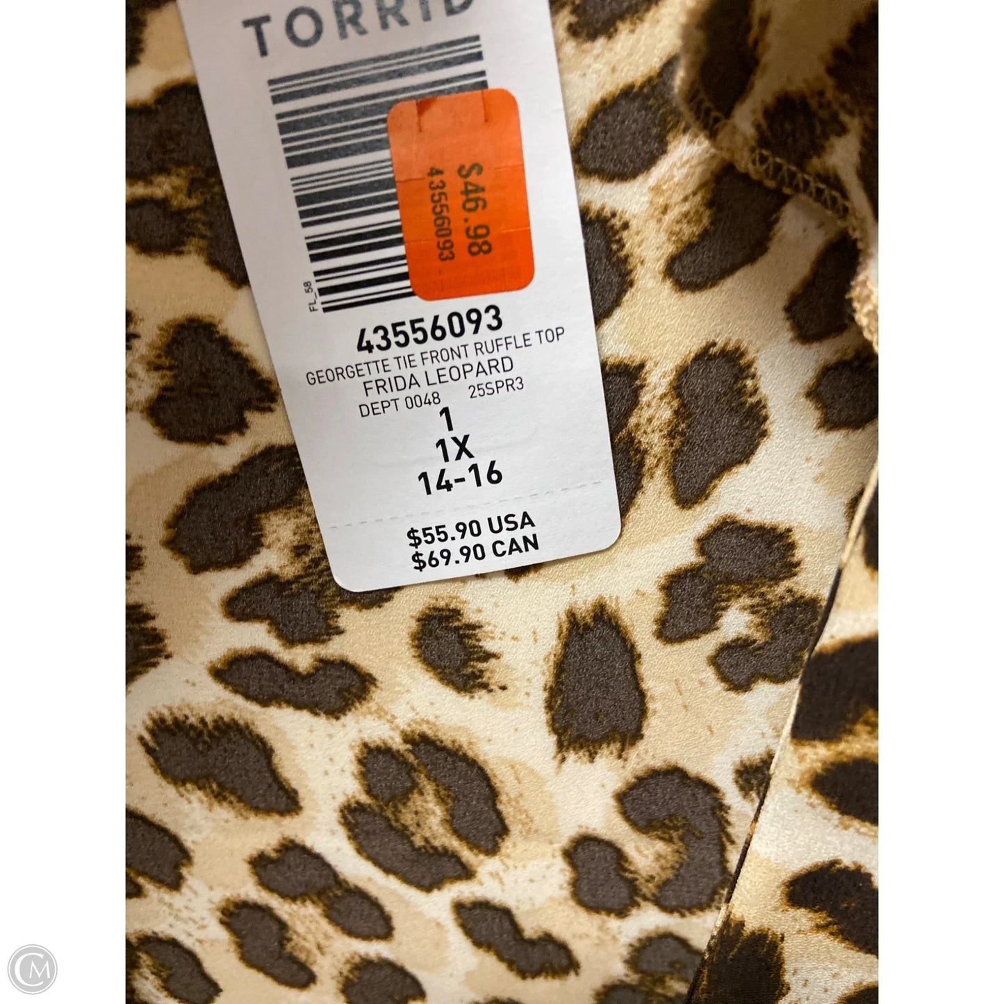 Top Long Sleeve By Torrid In Animal Print, Size: 1x
