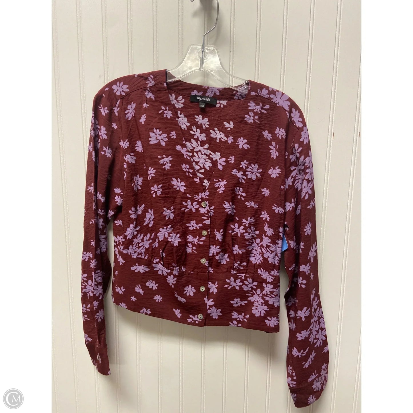 Top Long Sleeve By Madewell In Purple & Red, Size: S