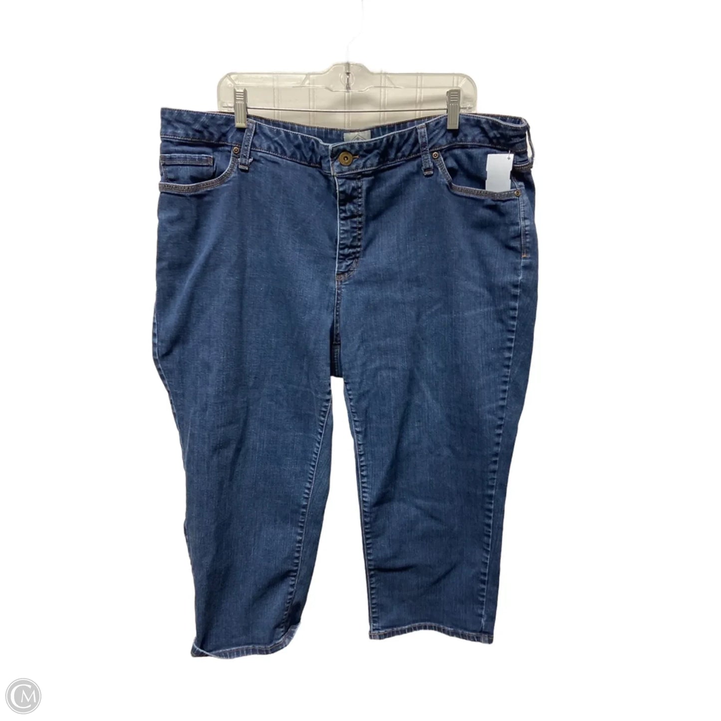 Jeans Cropped By St Johns Bay In Blue Denim, Size: 22