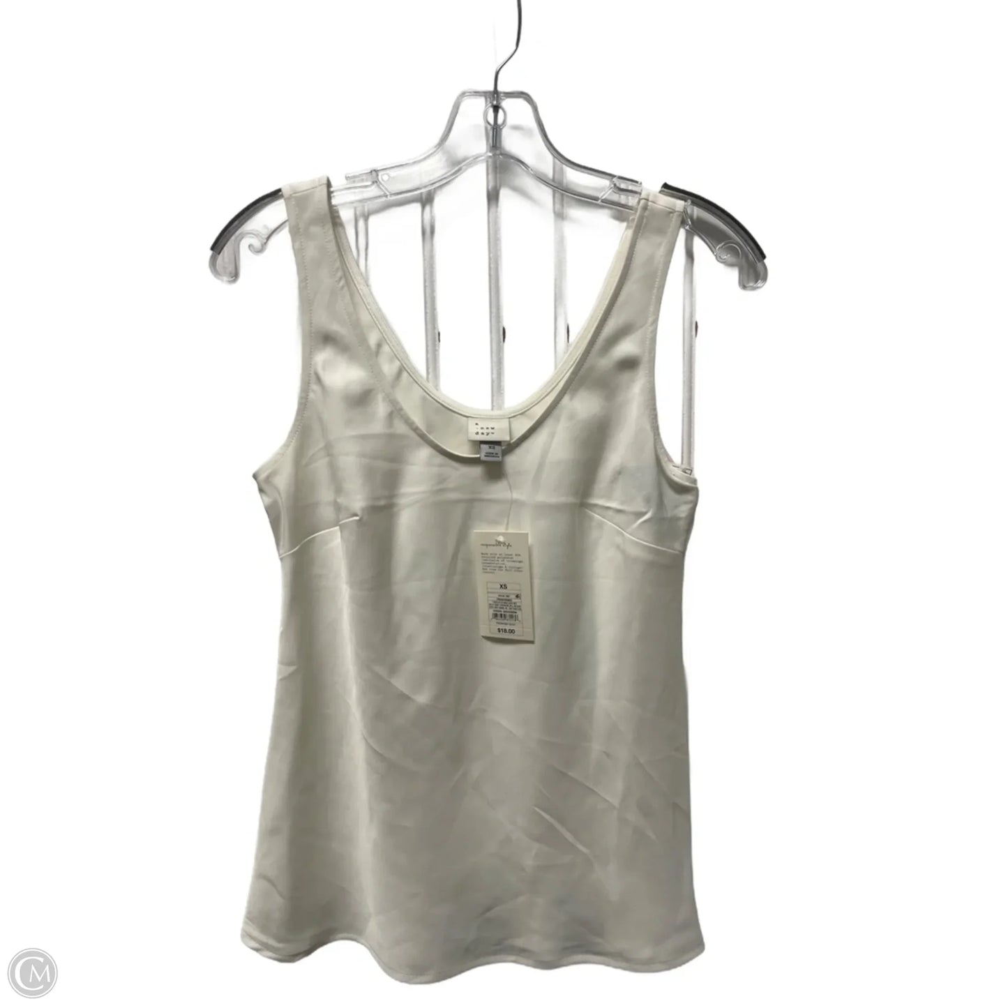 Top Sleeveless By A New Day In Cream, Size: Xs
