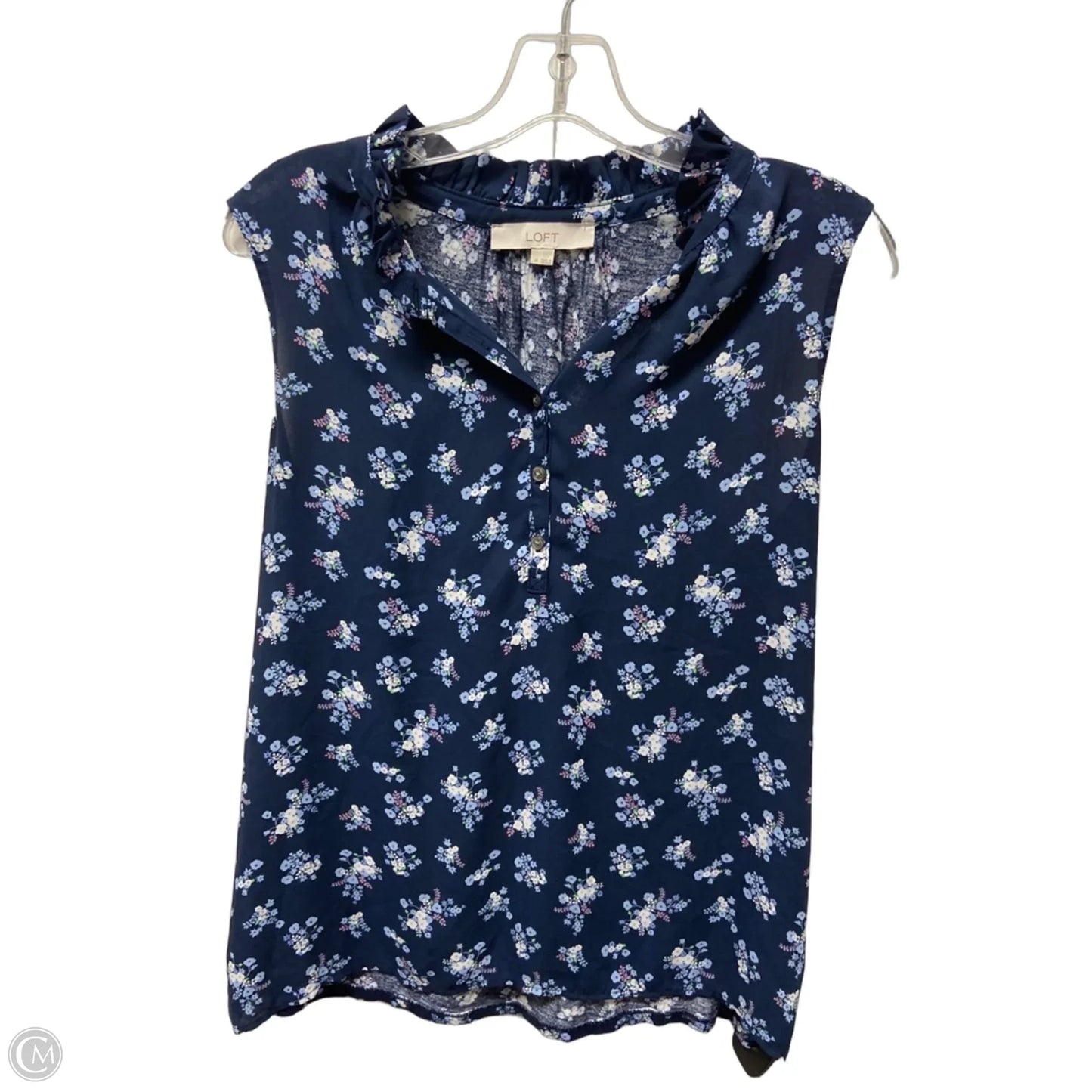 Top Sleeveless By Loft In Floral Print, Size: M