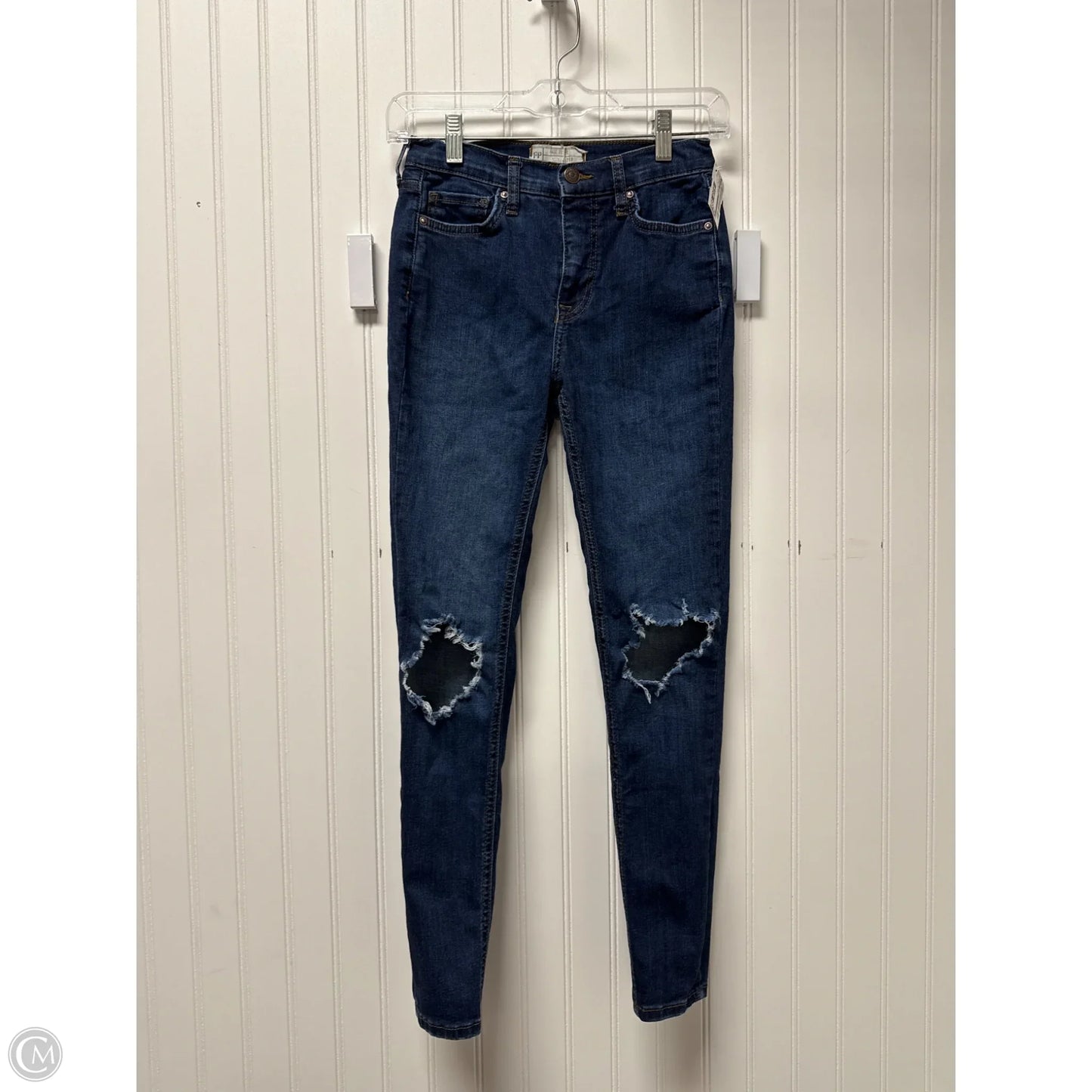Jeans Skinny By Free People In Blue Denim, Size: 2
