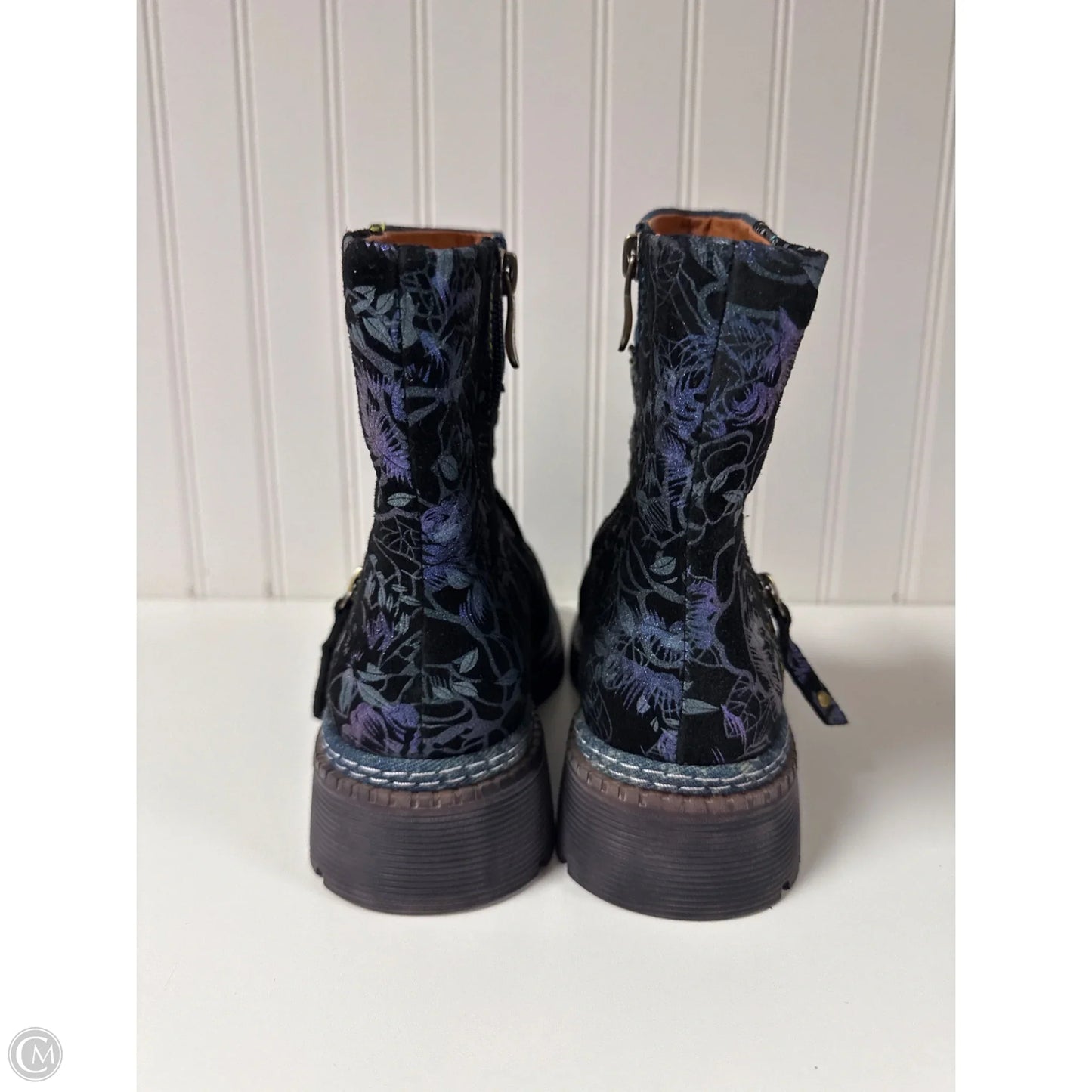 Boots Ankle Heels By Spring Step In Blue & Green, Size: 7.5