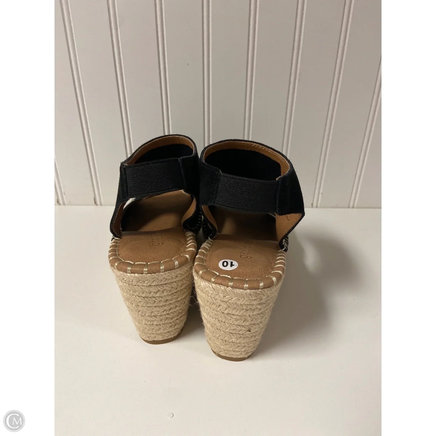 Sandals Heels Wedge By Gentle Souls In Black, Size: 10