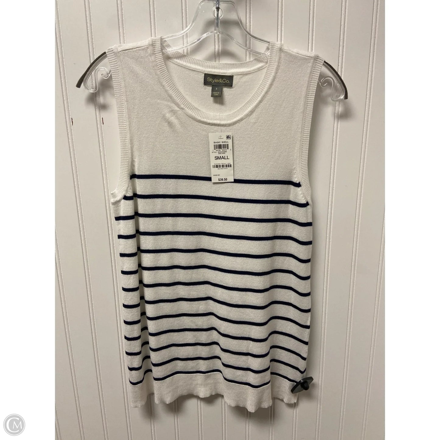 Top Sleeveless By Style And Company In Striped Pattern, Size: S
