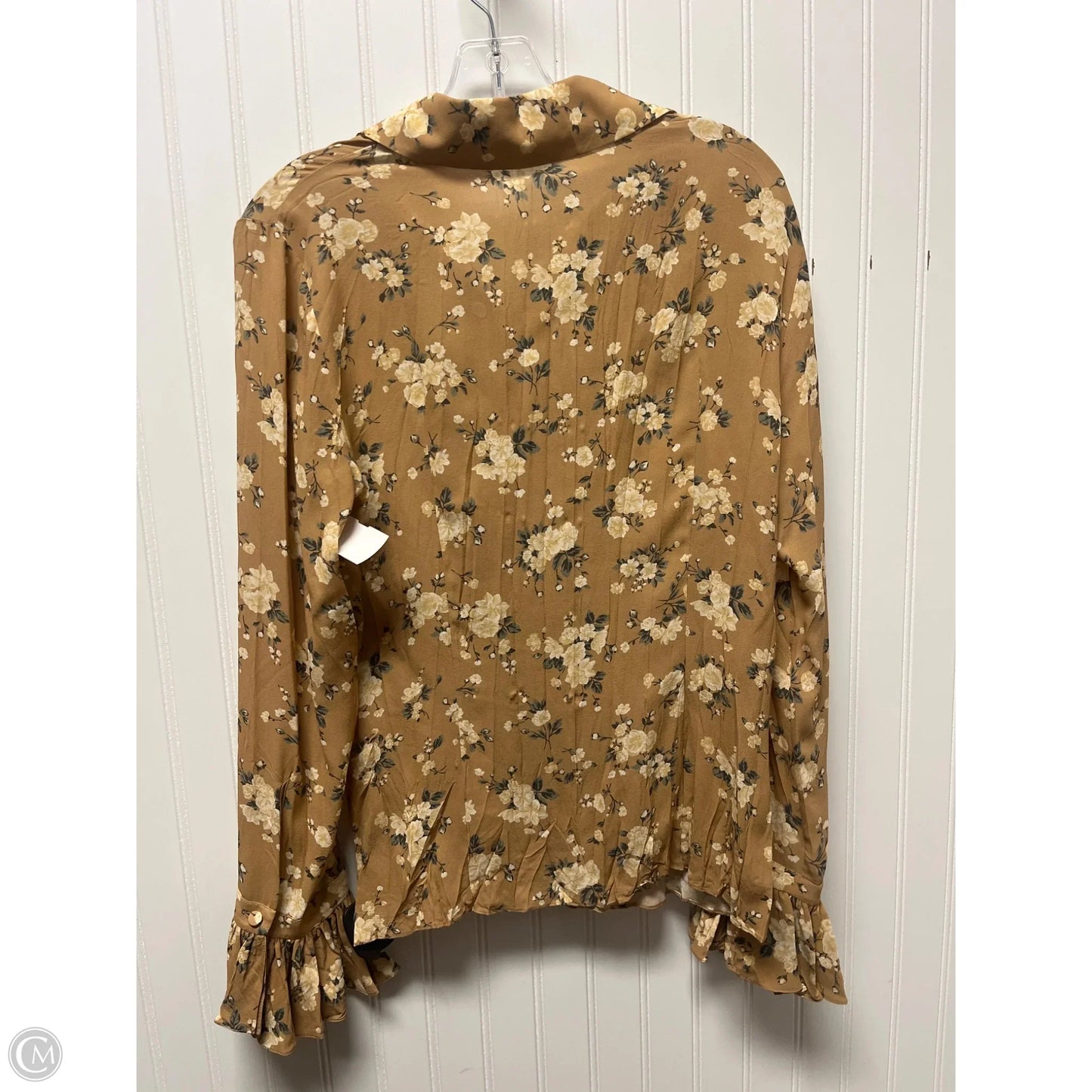 Top Long Sleeve Designer By Michael Kors In Tan, Size: M