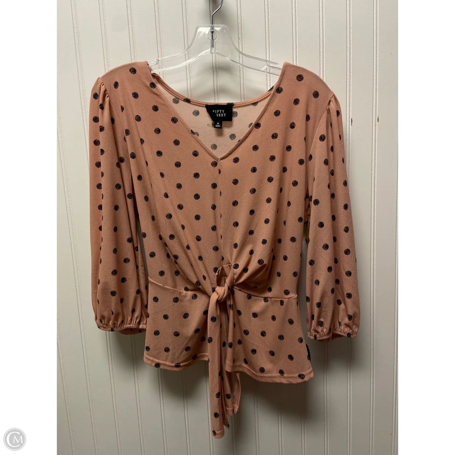 Top Long Sleeve By Clothes Mentor In Polkadot Pattern, Size: M