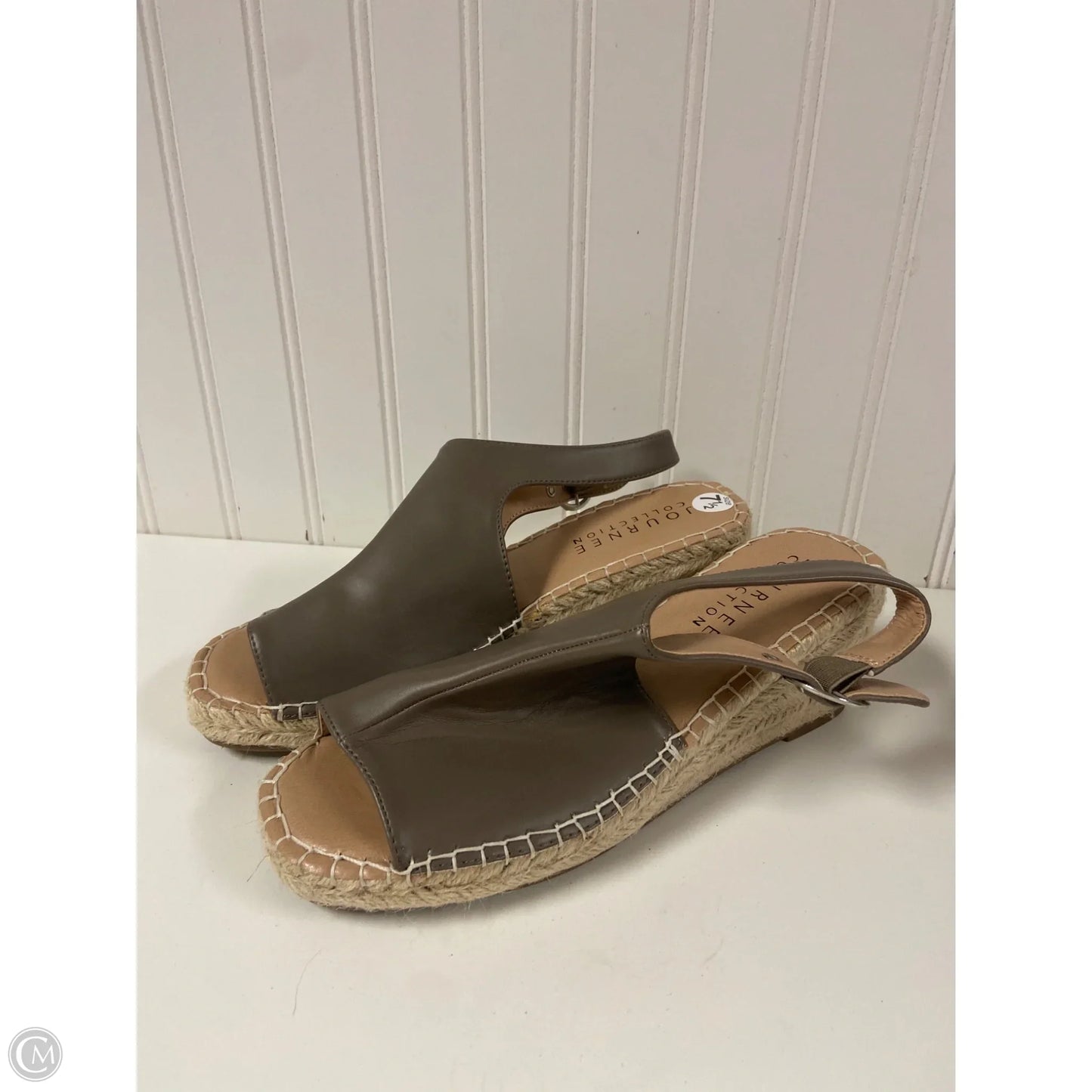 Sandals Heels Wedge By Journee In Grey, Size: 7.5