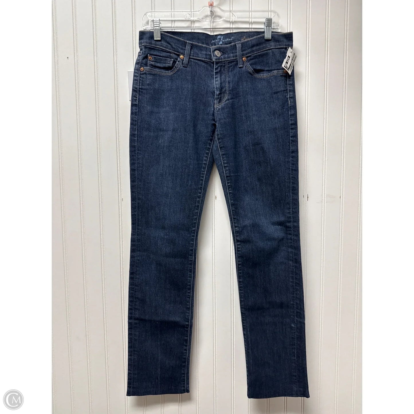 Jeans Straight By 7 For All Mankind In Blue Denim, Size: 6