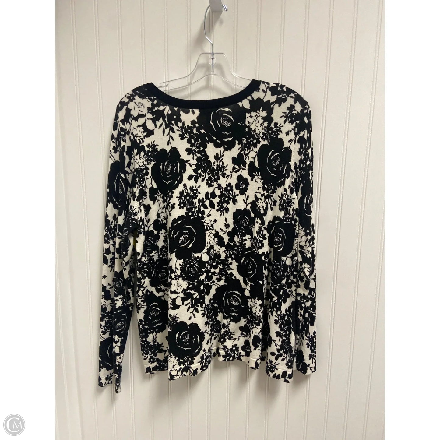 Sweater By Charter Club In Black & White, Size: Xl