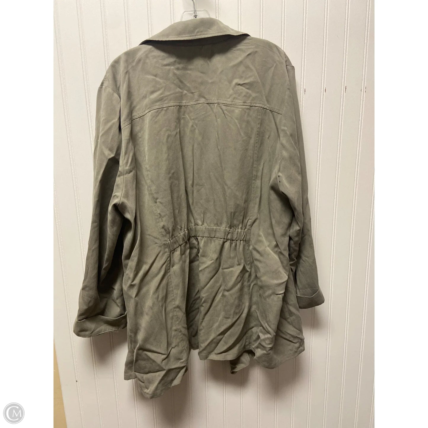 Jacket Shirt By Chicos In Green, Size: 2x