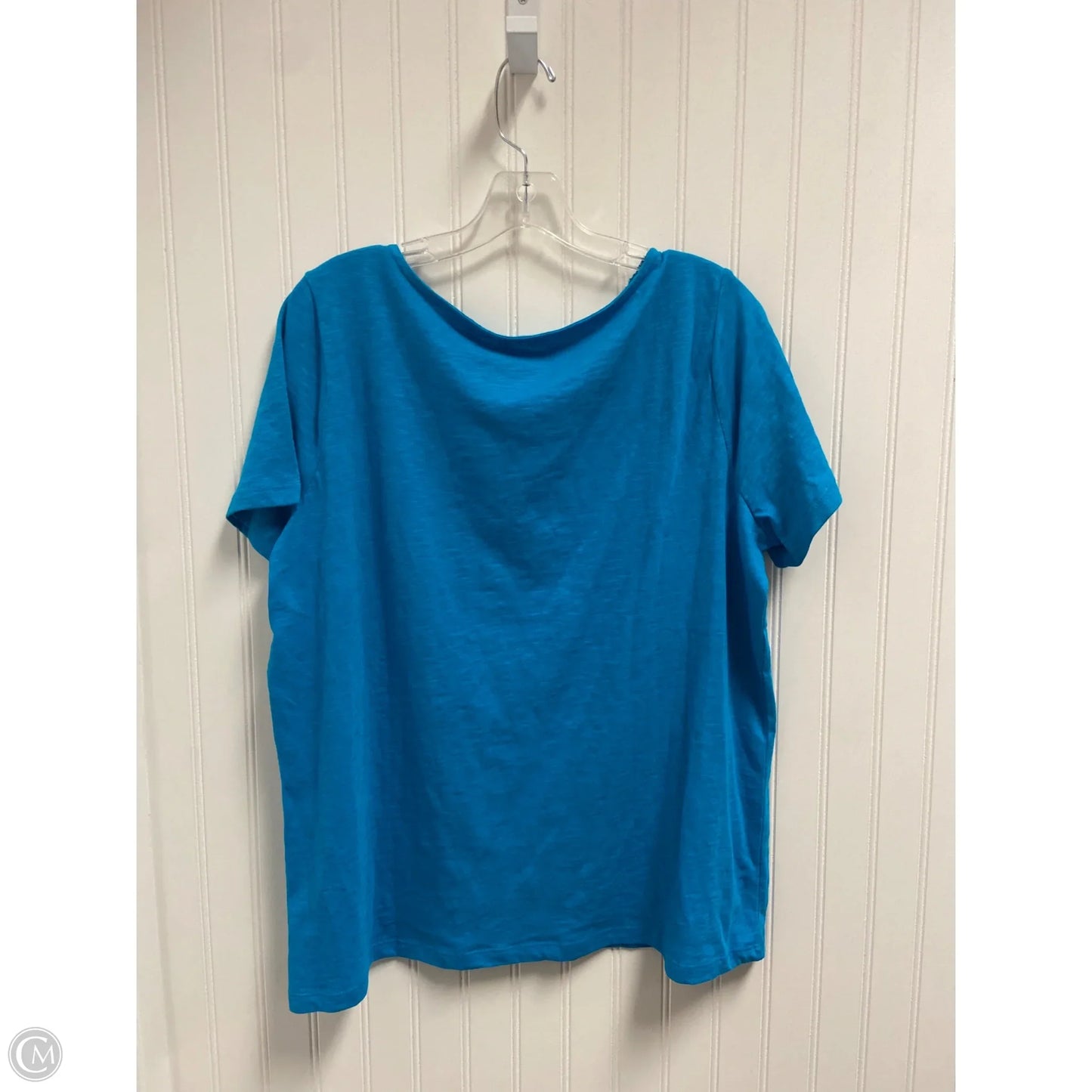 Top Short Sleeve Basic By Talbots In Blue, Size: 1x