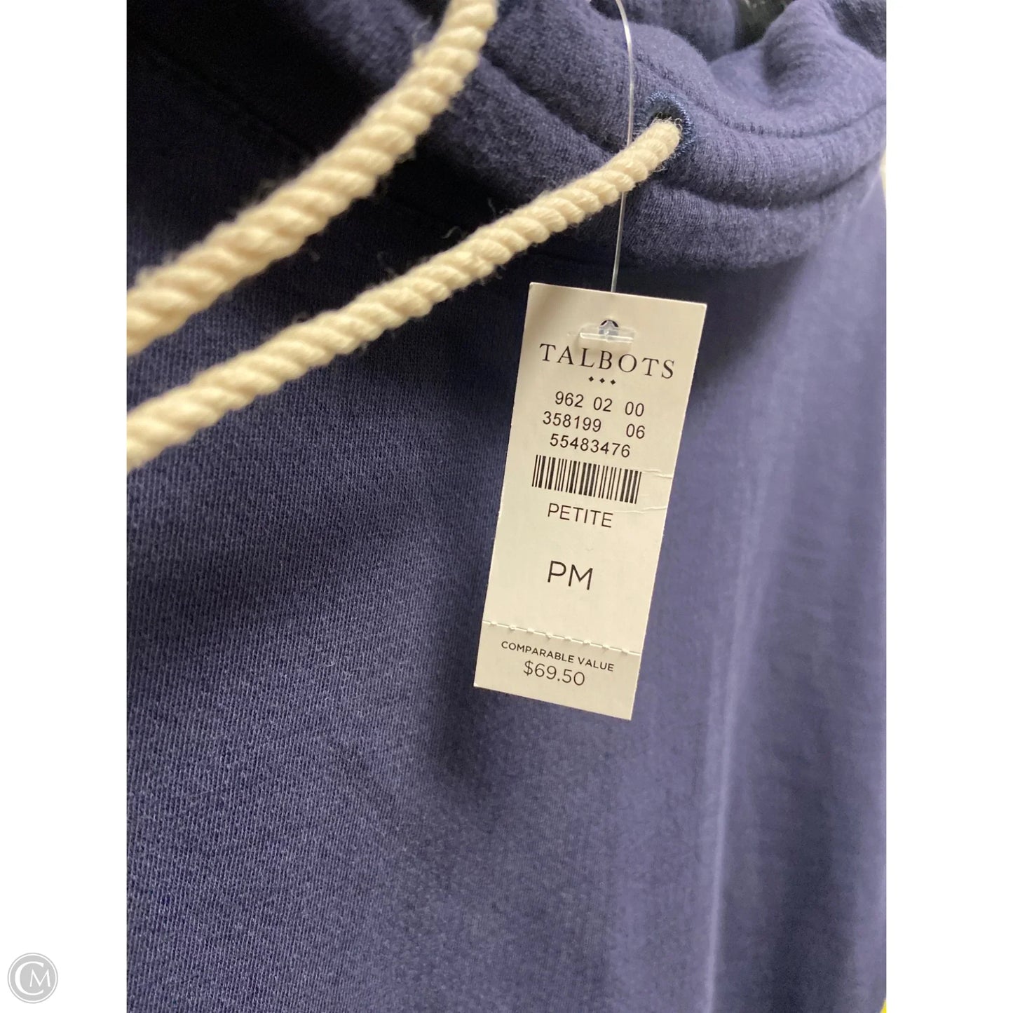 Sweatshirt Collar By Talbots In Navy, Size: Mp