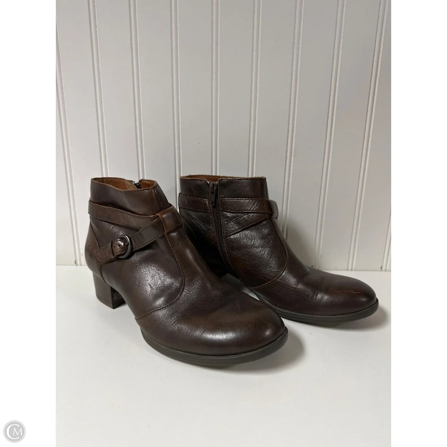 Boots Ankle Heels By Born In Brown, Size: 8