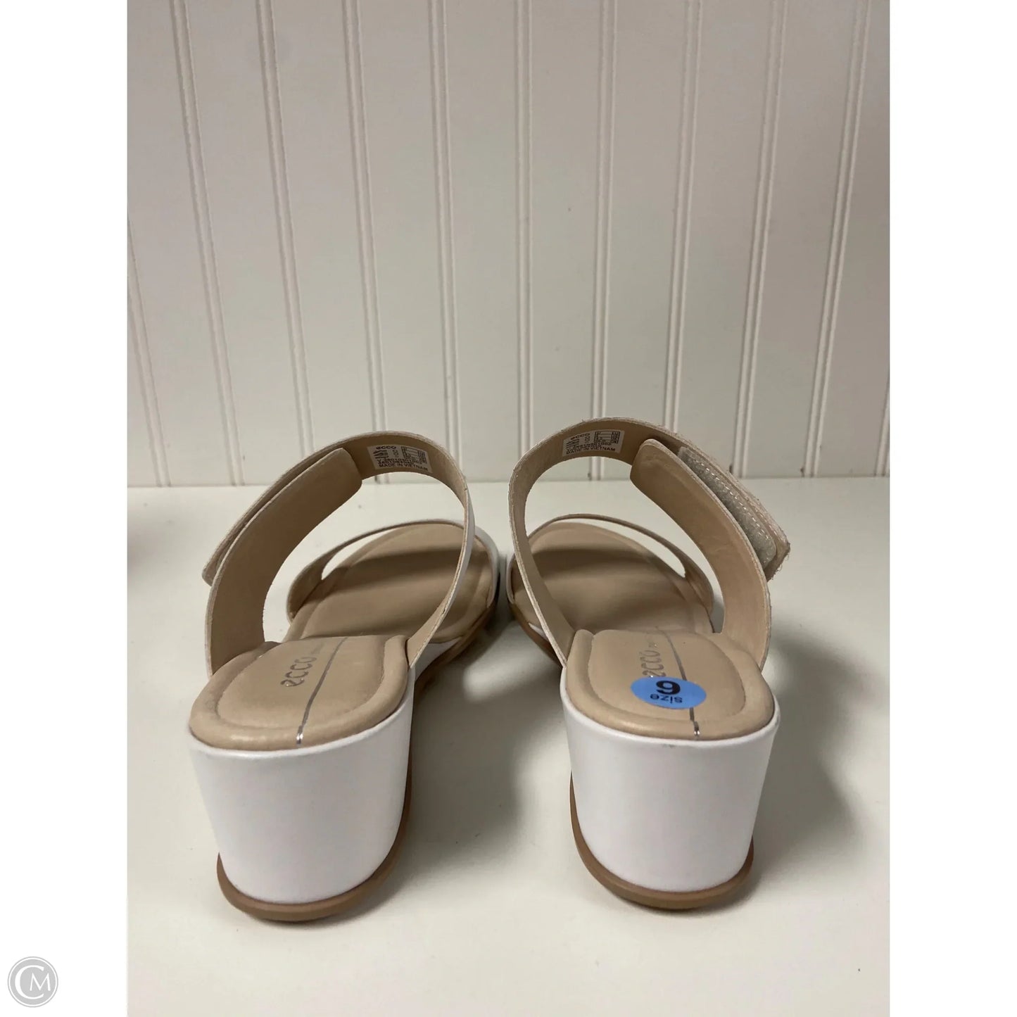 Sandals Heels Wedge By Ecco In White, Size: 6