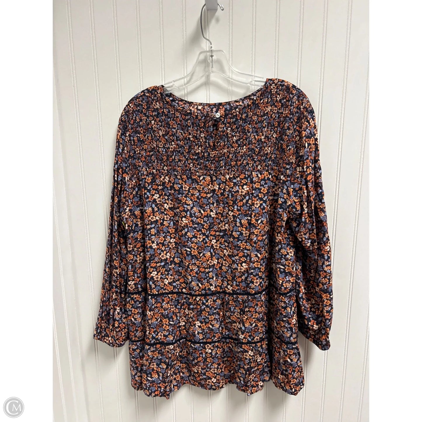 Top Long Sleeve By J. Jill In Blue & Orange, Size: Xl