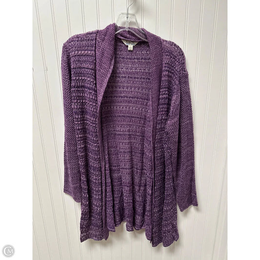 Sweater Cardigan By Krazy Kat In Purple, Size: L