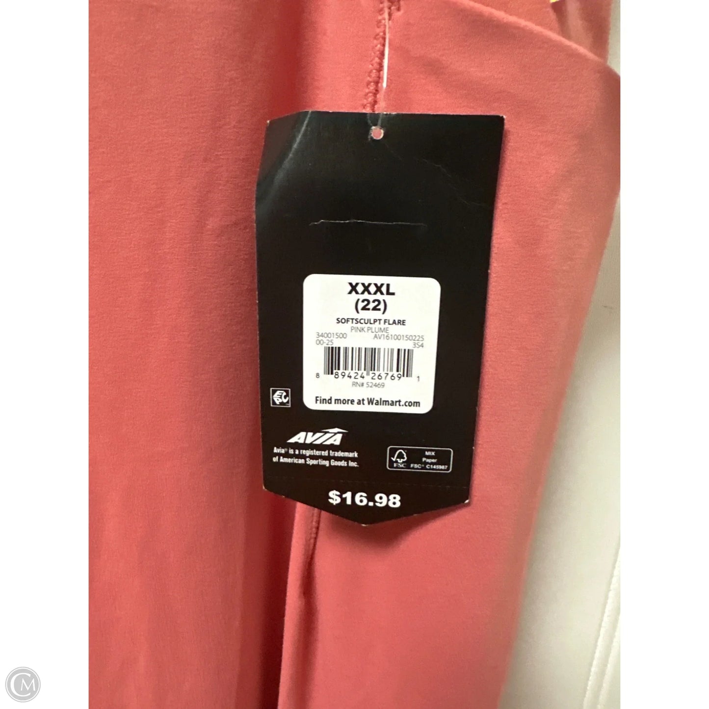 Athletic Leggings By Avia In Peach, Size: 3x