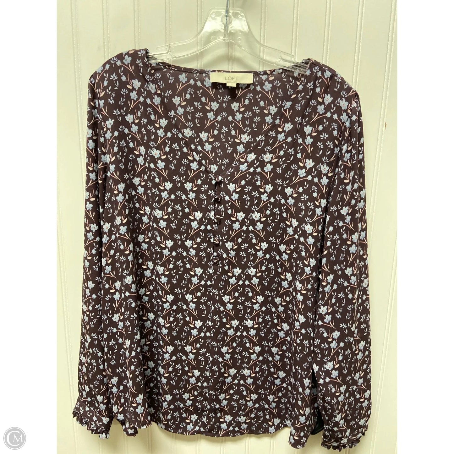 Top Long Sleeve By Loft In Purple, Size: L
