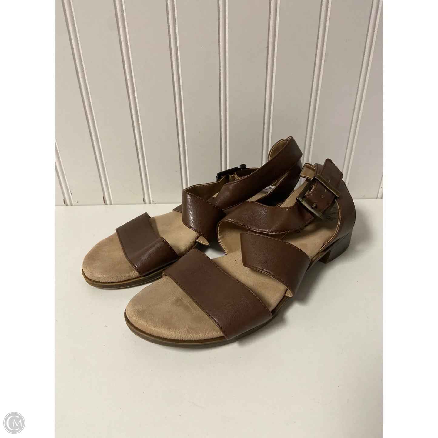 Sandals Heels Block By Life Stride In Brown, Size: 7