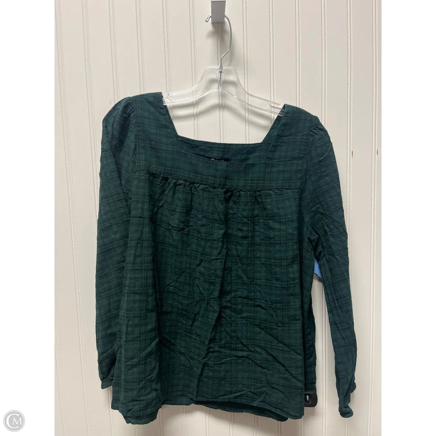 Top Long Sleeve By Madewell In Plaid Pattern