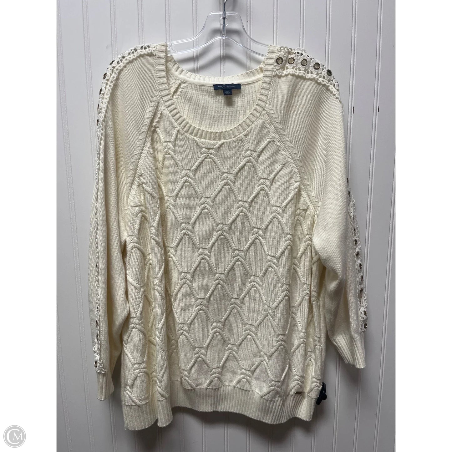 Sweater By Tommy Hilfiger In Cream, Size: 2x