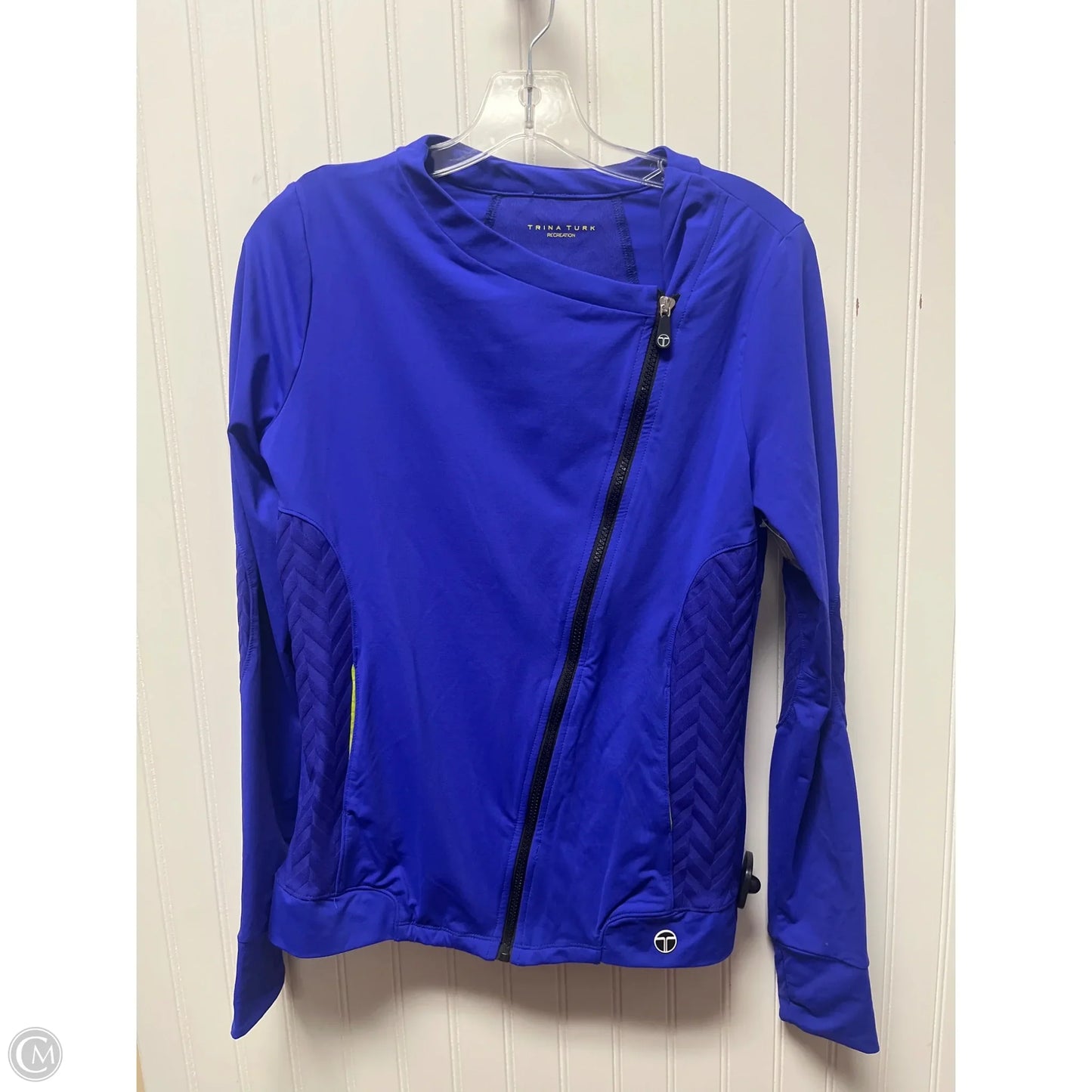 Athletic Jacket By Trina Turk In Blue, Size: M