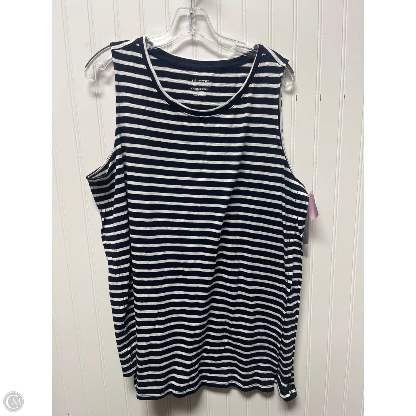 Tunic Sleeveless By Chicos In Striped Pattern, Size: Xl
