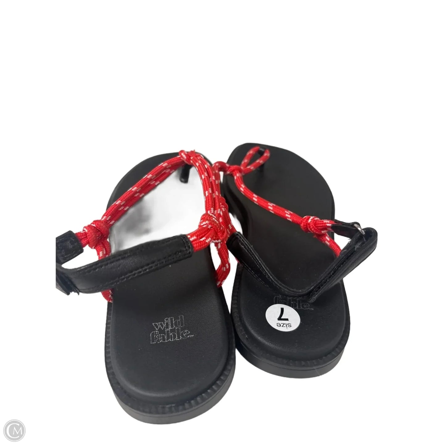 Sandals Flip Flops By Wild Fable In Black & Red, Size: 7